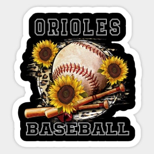 Awesome Baseball Name Orioles Proud Team Flowers Sticker